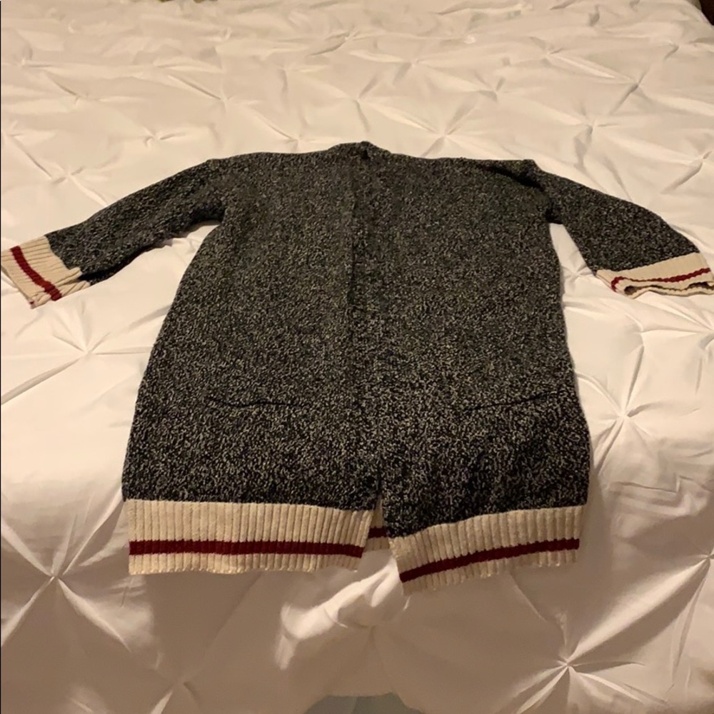 Long salt and pepper cardigan